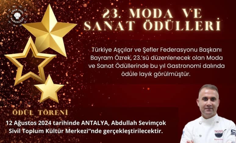 Şef Bayram Özrek Gastronomi Dalında Onurlandırıldı