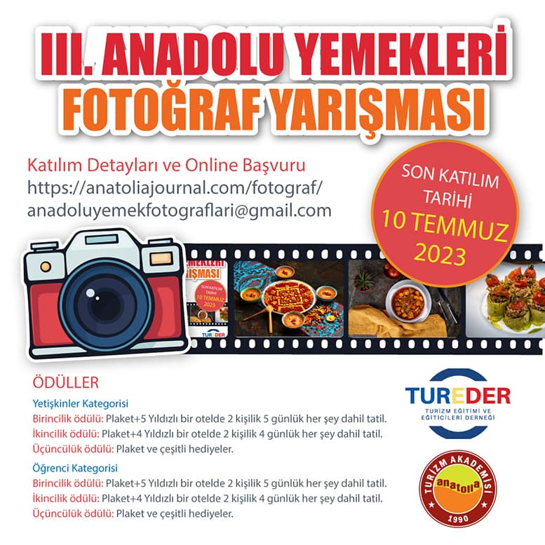 3. Anadolu Yemekleri Fotoğraf Yarışması Başvurular Başlıyor